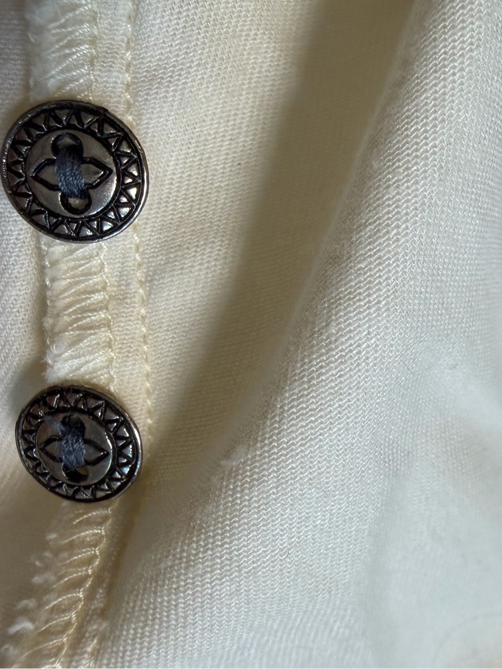 Vintage Wrangler Western Wear Embroidered Southwestern Button Down Ivory Medium - Picture 11 of 14